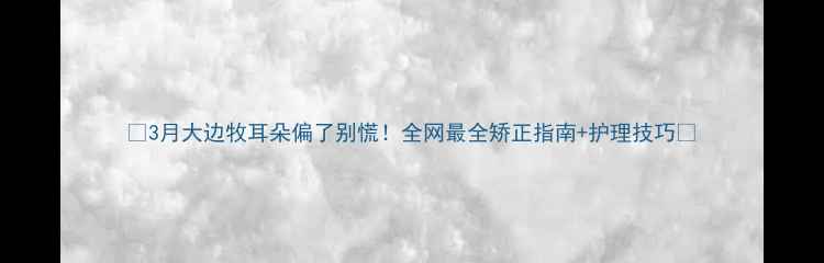 图片 📌3月大边牧耳朵偏了别慌！全网最全矫正指南+护理技巧🐾