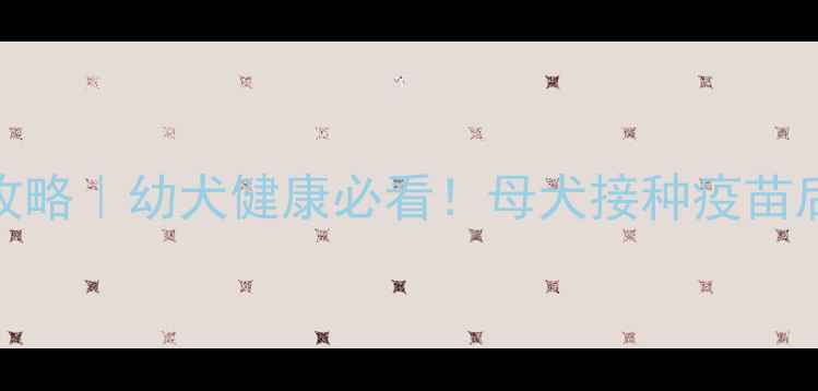 图片 📌哺乳期狗狗疫苗全攻略｜幼犬健康必看！母犬接种疫苗后母乳能否传抗体？🐾