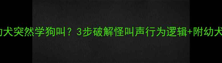 图片 📌拉布拉多幼犬突然学狗叫？3步破解怪叫声行为逻辑+附幼犬训练全攻略1