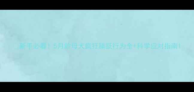 图片 📌新手必看！5月龄母犬疯狂舔舐行为全+科学应对指南1