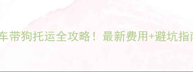 图片 📌火车带狗托运全攻略！最新费用+避坑指南🐾2