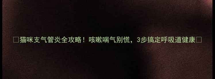 图片 📝猫咪支气管炎全攻略！咳嗽喘气别慌，3步搞定呼吸道健康🐾
