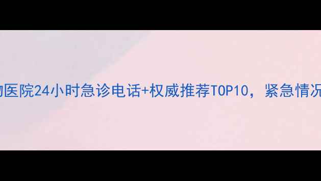 图片 📞北京宠物医院24小时急诊电话+权威推荐TOP10，紧急情况速存！🐾2