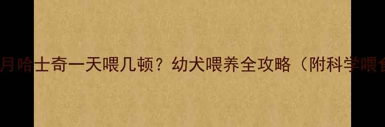 图片 🔥6个月哈士奇一天喂几顿？幼犬喂养全攻略（附科学喂食表）