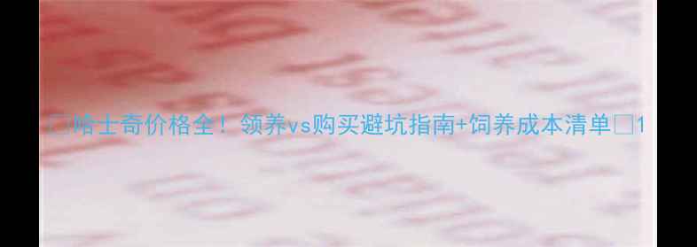 图片 🔥哈士奇价格全！领养vs购买避坑指南+饲养成本清单🔥1