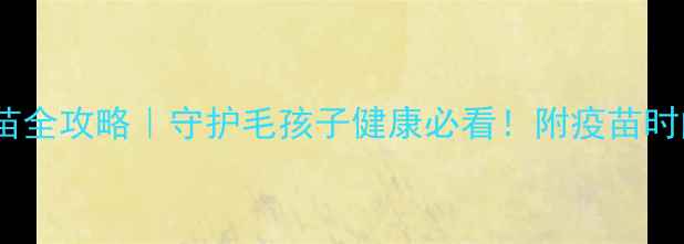 图片 🔥夏季宠物疫苗全攻略｜守护毛孩子健康必看！附疫苗时间表+避坑指南