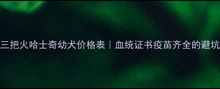 图片 🔥最新三把火哈士奇幼犬价格表｜血统证书疫苗齐全的避坑指南💡