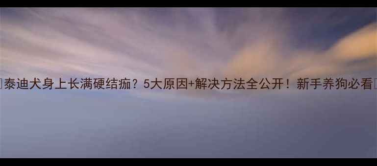 图片 🔥泰迪犬身上长满硬结痂？5大原因+解决方法全公开！新手养狗必看💡