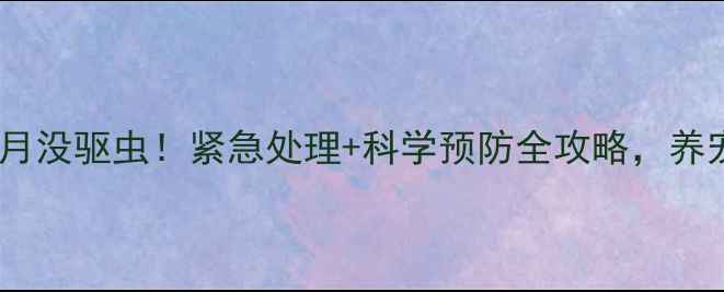 图片 🔥狗狗两个月没驱虫！紧急处理+科学预防全攻略，养宠人必看！1