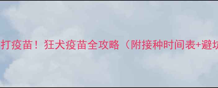 图片 🔥狗狗必打疫苗！狂犬疫苗全攻略（附接种时间表+避坑指南）2