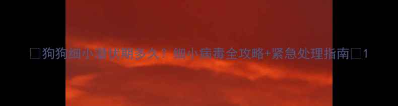图片 🔥狗狗细小潜伏期多久？细小病毒全攻略+紧急处理指南🐾1