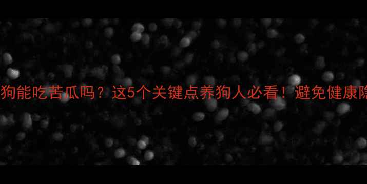 图片 🔥狗狗能吃苦瓜吗？这5个关键点养狗人必看！避免健康隐患2